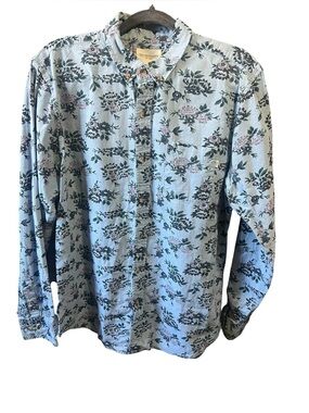 Obey Propaganda Light Blue Floral Button-Up Shirt